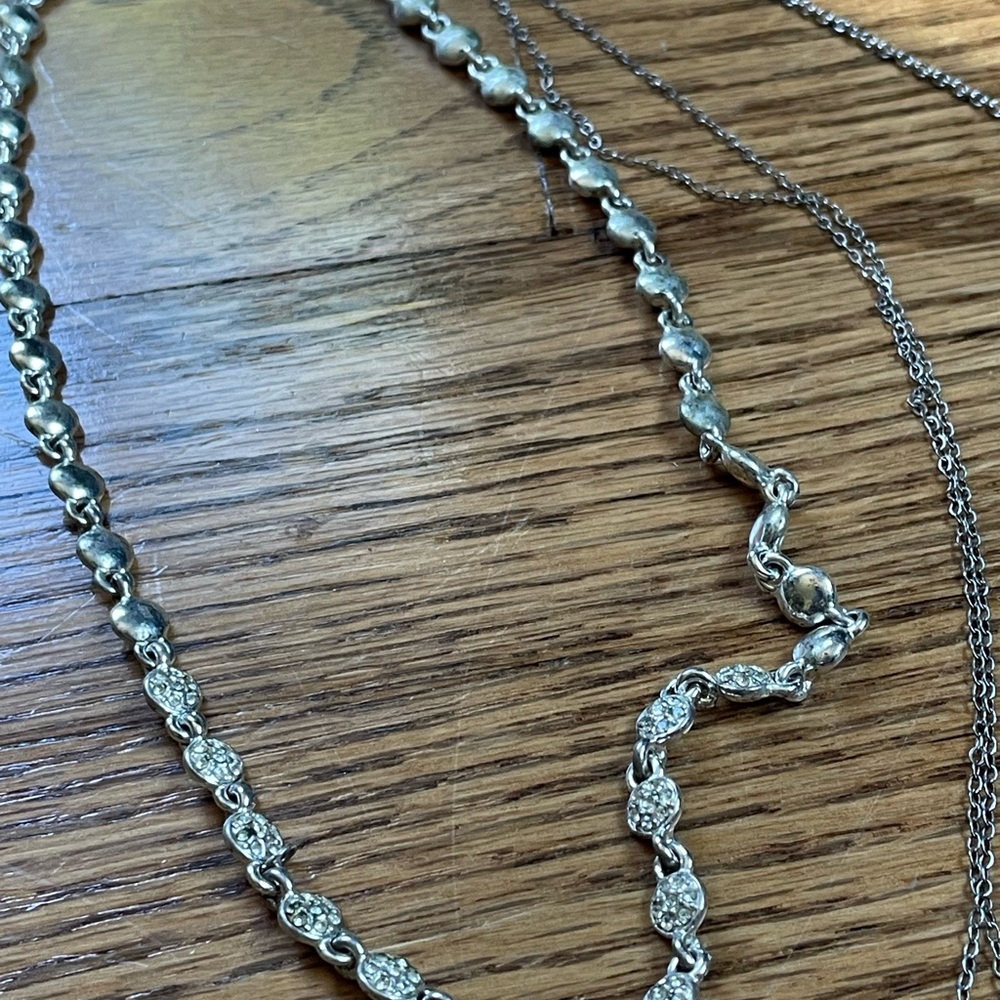 Silver Heart Layered Necklace Stack Jewelry Bundle Bracelets Earrings - Picture 8 of 10